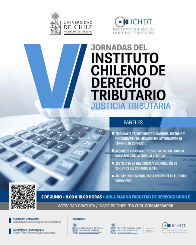 Jornadas del Instituto Chileno de Derecho Tributario abordarán los desafíos de la Justicia Tributaria